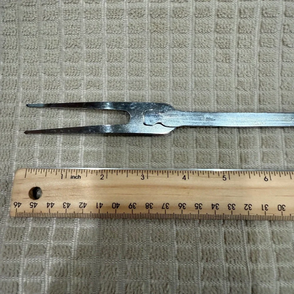 Vintage Stainless Steel Meat Carving Fork Japan Cream Handle 11.5 Inch - Picture 3 of 6